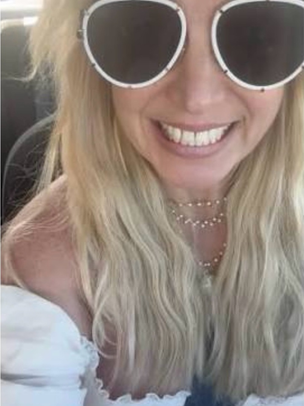Versace White Frame Gold-Tone Aviator Sunglasses with Black Lenses